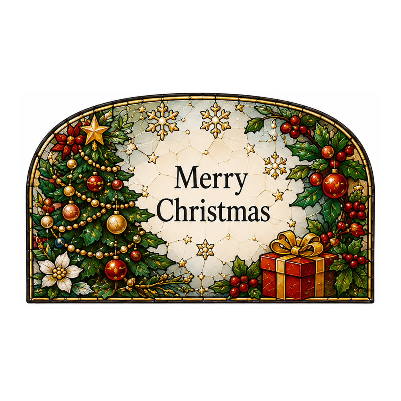 Christmas Key Holder | Stained Glass Style Wall Hooks | Holiday Entryway Organizer | Merry Christmas Decor | Housewarming Gift