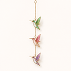 Hummingbird Suncatcher | Stained Glass Style Window Hanging | Car Charm | Bird Lover Gift | Colorful Sun Catcher