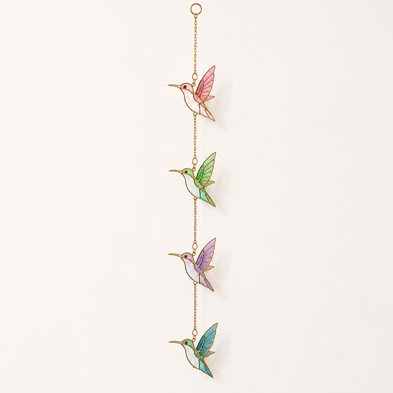 Hummingbird Suncatcher | Stained Glass Style Window Hanging | Car Charm | Bird Lover Gift | Colorful Sun Catcher