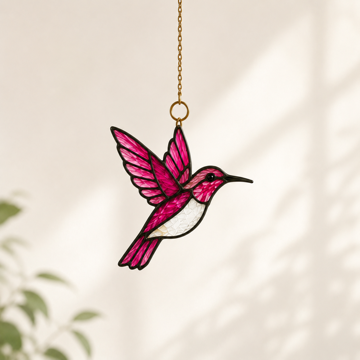 Hummingbird Suncatcher | Tiered Stained Glass Style Window Hanging | Colorful Bird Decor | Car Hanging Decor | Bird Lover Gift