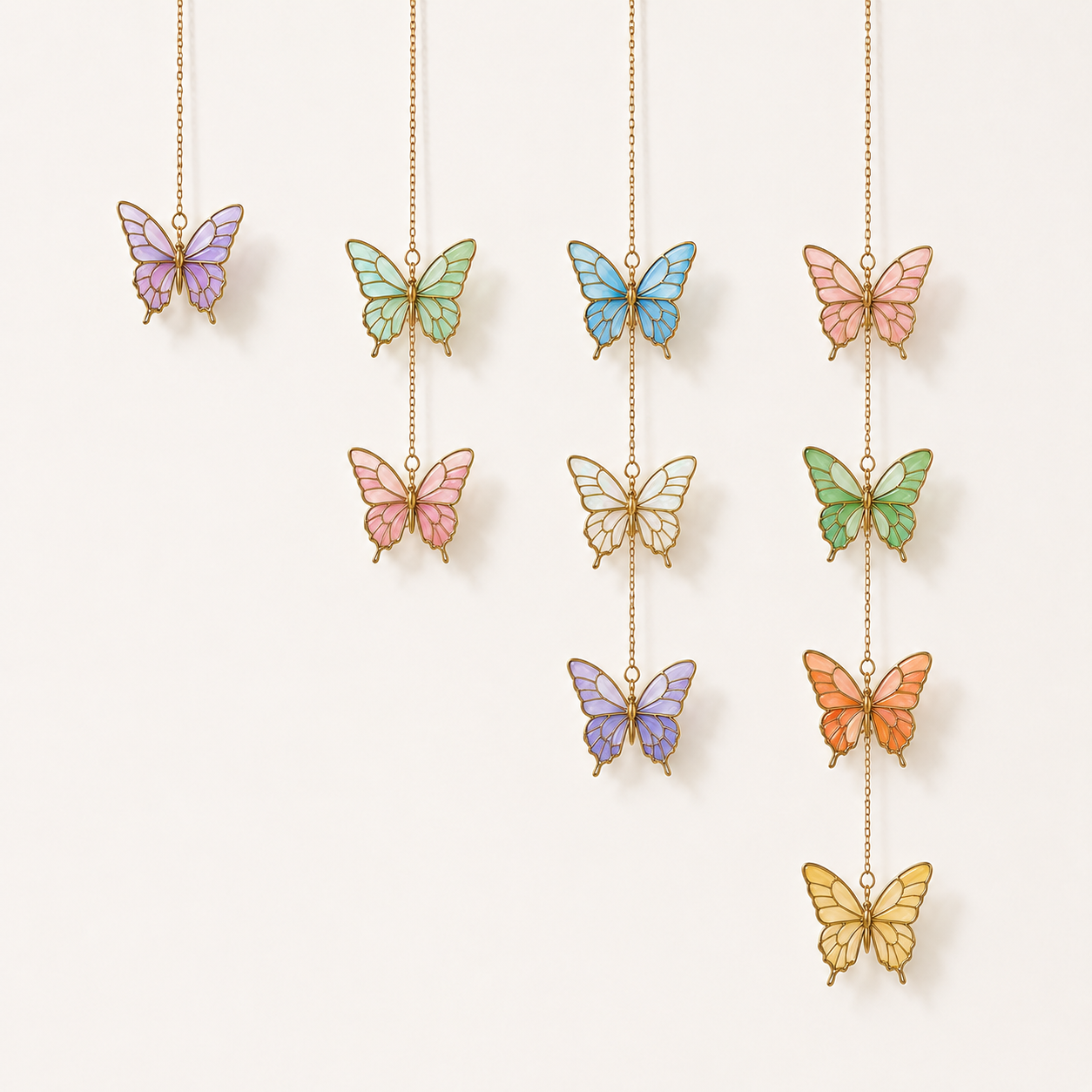Butterfly Suncatcher | Stained Glass Style Window Hanging | Pastel Butterfly Decor | Car Hanging Decor | Butterfly Gift