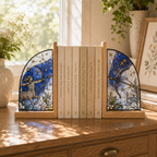Sagittarius Zodiac Bookends | Wood Glass Bookend Set | Astrology Bookshelf Decor | Stained Glass Style Book Holder | Sagittarius Gift