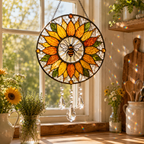 Sunflower Bee Suncatcher | Stained Glass Style Window Hanging | Crystal Rainbow Decor | Bee Lover Gift | Sunroom Decor