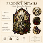 18 Style Gothic Skeleton Suncatcher | Rose Stained Glass Style Window Hanging | Dark Academia Decor | Witchy Gift | Car Ornament