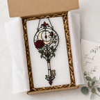 12 Style Gothic Key Suncatcher | Rose Moon Stained Glass Style Window Hanging | Witchy Wall Decor | Car Ornament Gift