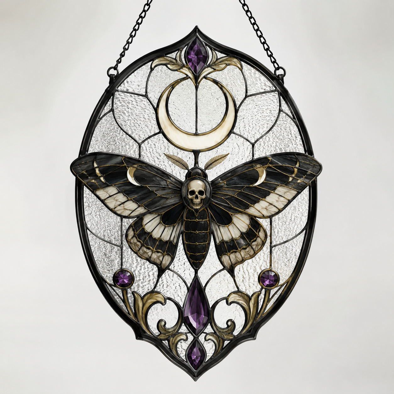 18 Style Gothic Skeleton Suncatcher | Rose Stained Glass Style Window Hanging | Dark Academia Decor | Witchy Gift | Car Ornament