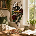 12 Style Gothic Key Suncatcher | Rose Moon Stained Glass Style Window Hanging | Witchy Wall Decor | Car Ornament Gift