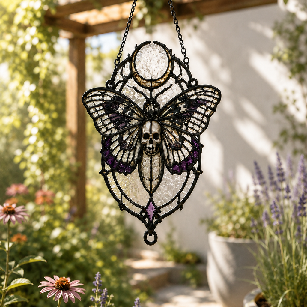 20 Style Gothic Dragon Sword Suncatcher | Stained Glass Style Window Hanging | Dark Romance Decor | Witchy Dragon Gift | Car Ornament