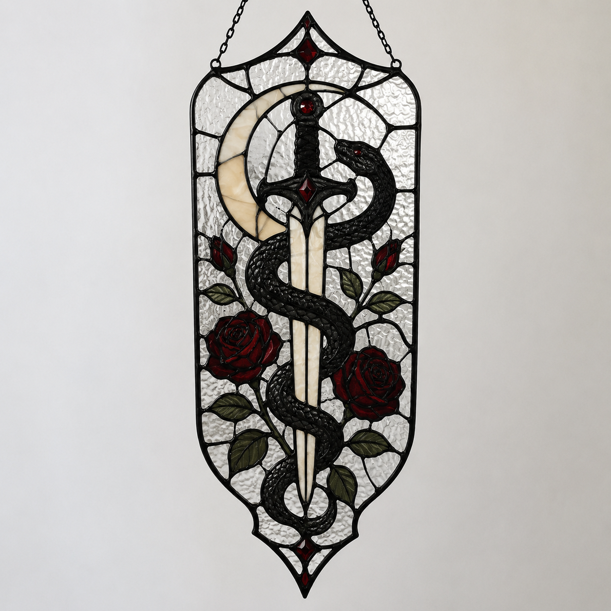 18 Style Gothic Skeleton Suncatcher | Rose Stained Glass Style Window Hanging | Dark Academia Decor | Witchy Gift | Car Ornament