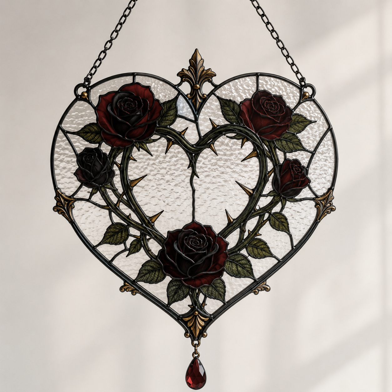 18 Style Gothic Skeleton Suncatcher | Rose Stained Glass Style Window Hanging | Dark Academia Decor | Witchy Gift | Car Ornament